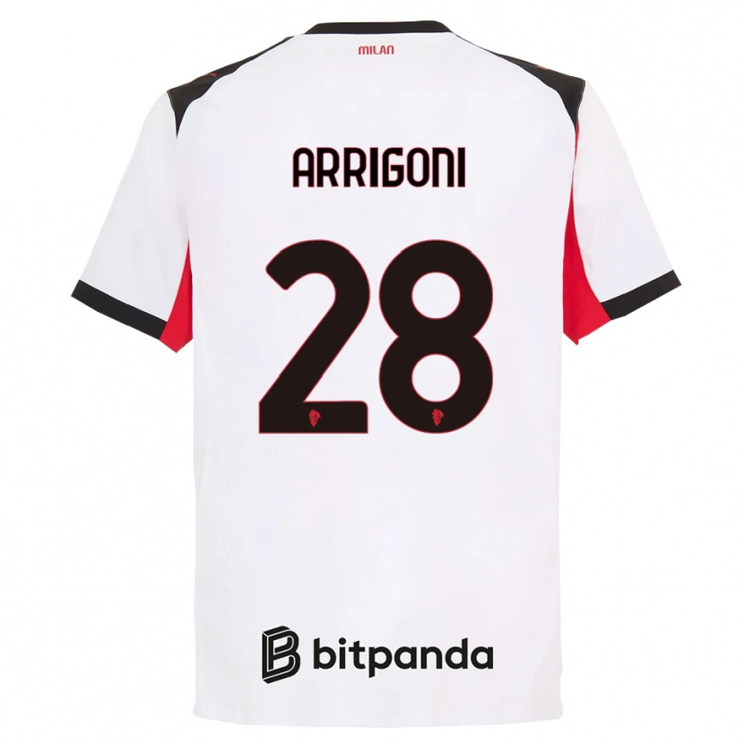 Danxen Women Giorgia Arrigoni #28 White Black Away Jersey 2025/26 T-Shirt