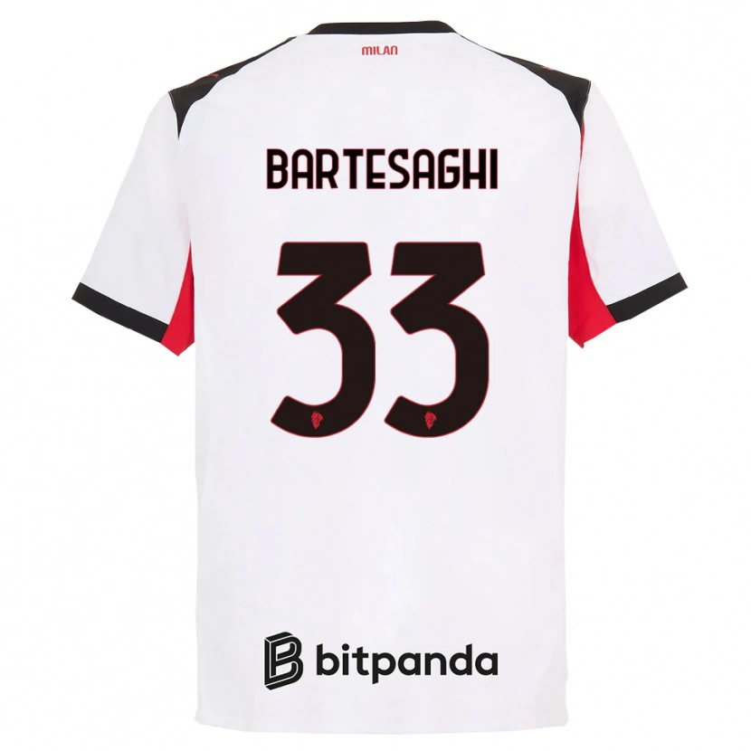 Danxen Women Davide Bartesaghi #33 White Black Away Jersey 2025/26 T-Shirt