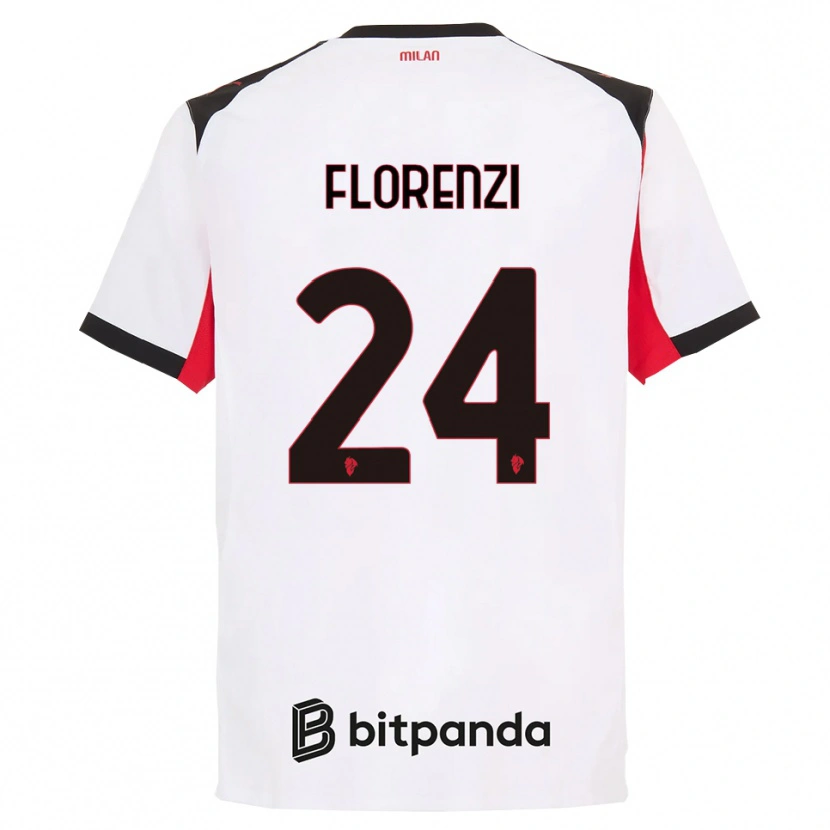 Danxen Women Alessandro Florenzi #24 White Black Away Jersey 2025/26 T-Shirt