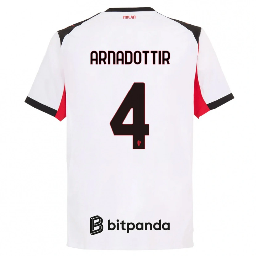 Danxen Women Guony Arnadottir #4 White Black Away Jersey 2025/26 T-Shirt