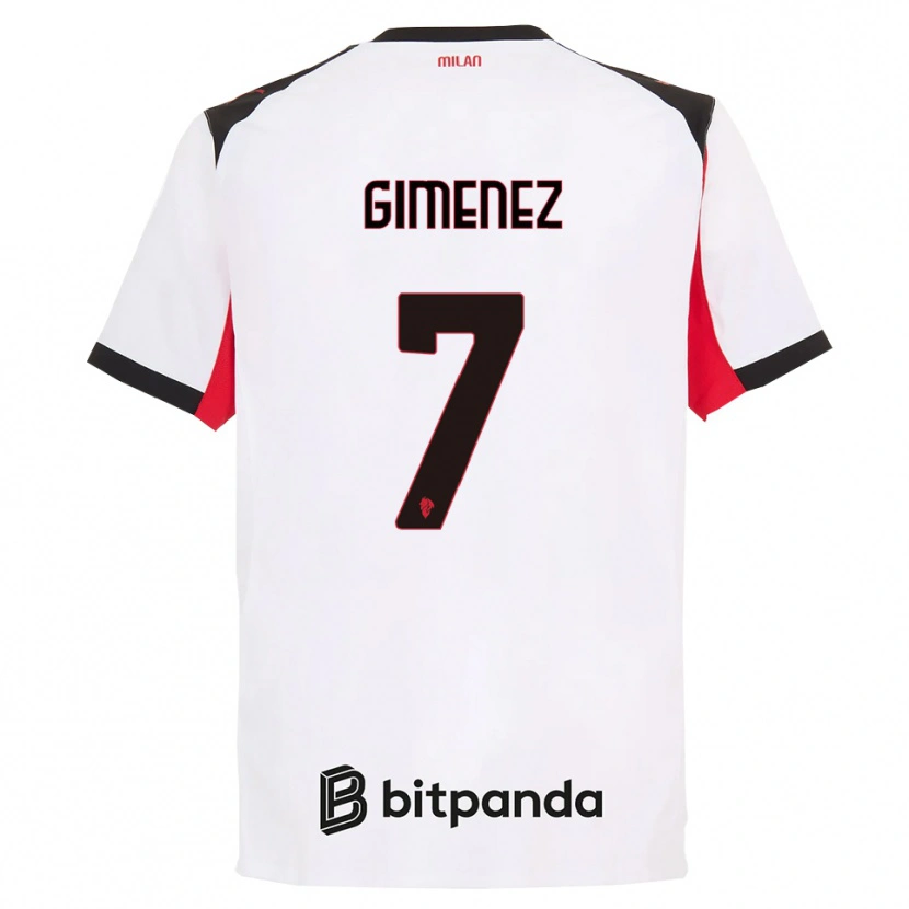 Danxen Women Santiago Gimenez #7 White Black Away Jersey 2025/26 T-Shirt