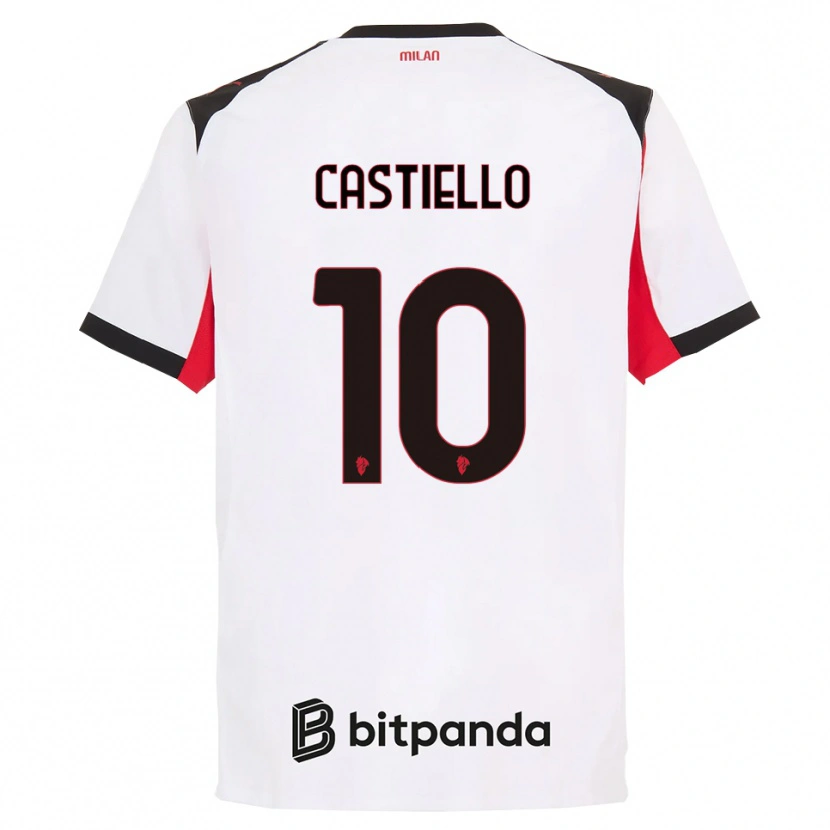 Danxen Women Alex Castiello #10 White Black Away Jersey 2025/26 T-Shirt