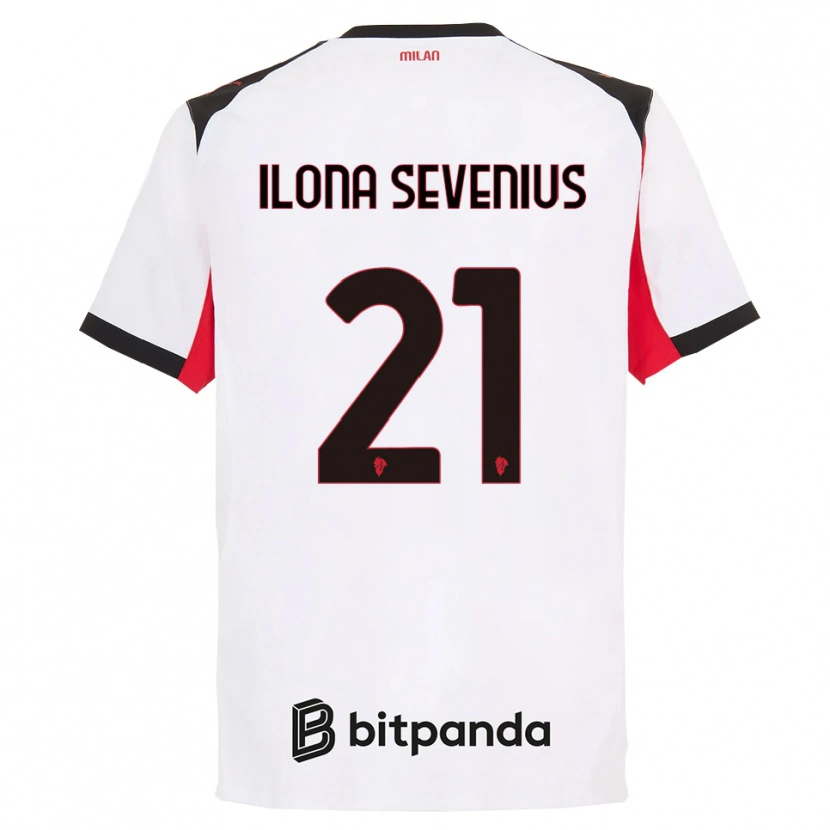 Danxen Women Oona Ilona Sevenius #21 White Black Away Jersey 2025/26 T-Shirt