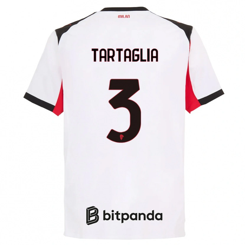 Danxen Women Edoardo Tartaglia #3 White Black Away Jersey 2025/26 T-Shirt