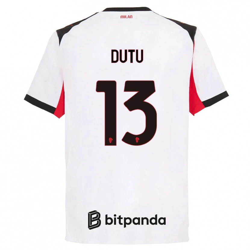Danxen Women Matteo Duțu #13 White Black Away Jersey 2025/26 T-Shirt