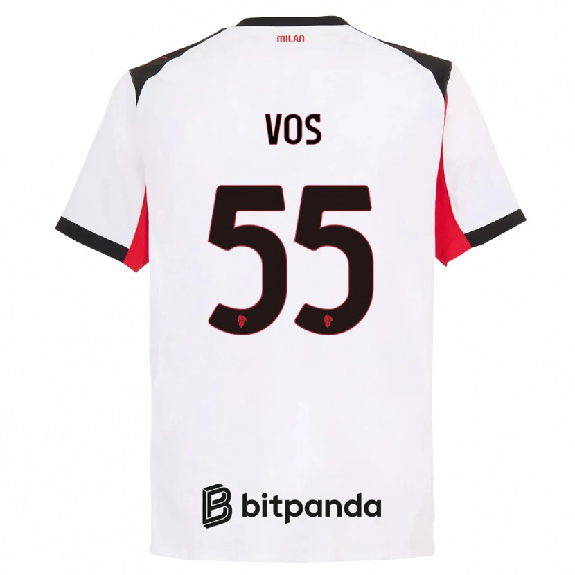 Danxen Women Silvano Vos #55 White Black Away Jersey 2025/26 T-Shirt