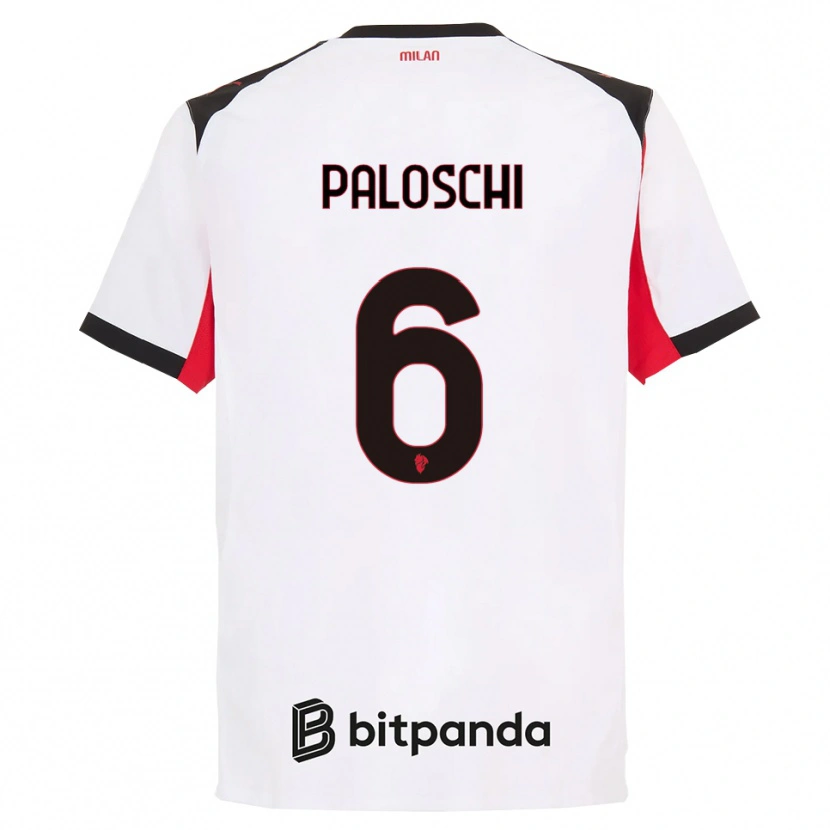 Danxen Women Dorian Paloschi #6 White Black Away Jersey 2025/26 T-Shirt