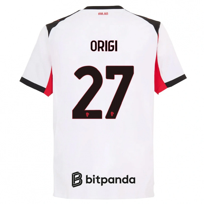 Danxen Women Divock Origi #27 White Black Away Jersey 2025/26 T-Shirt