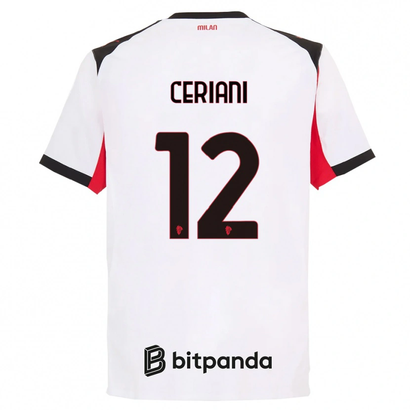 Danxen Women Gabriele Ceriani #12 White Black Away Jersey 2025/26 T-Shirt