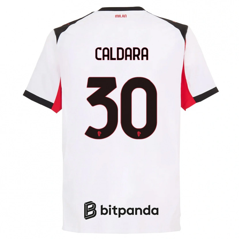 Danxen Women Mattia Caldara #30 White Black Away Jersey 2025/26 T-Shirt