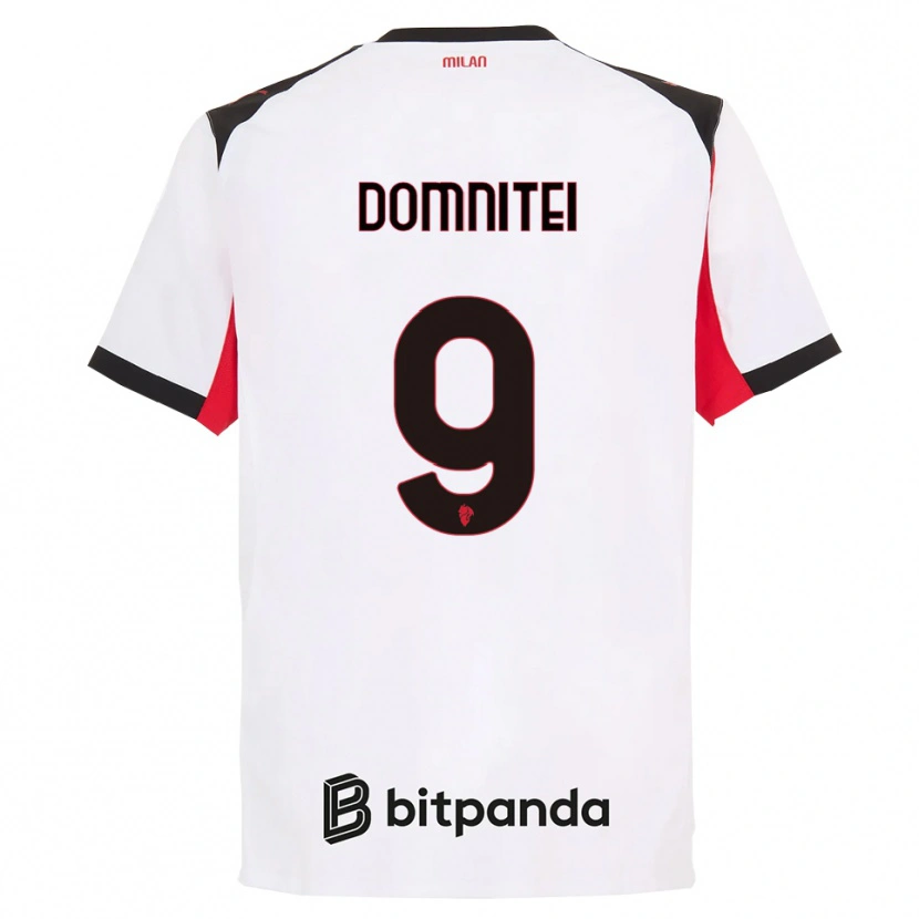 Danxen Women Francesco Domniței #9 White Black Away Jersey 2025/26 T-Shirt