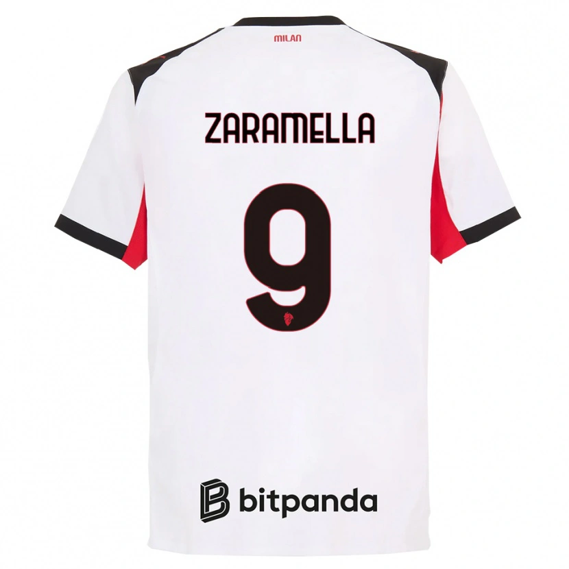 Danxen Women Mattia Zaramella #9 White Black Away Jersey 2025/26 T-Shirt