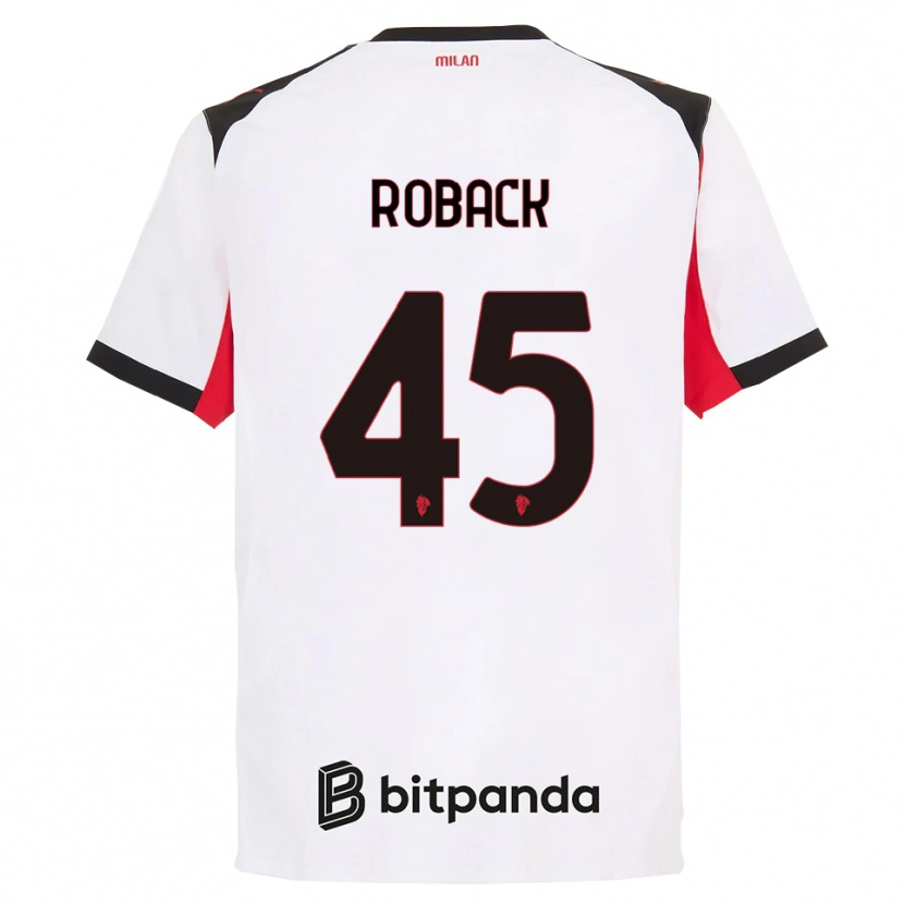 Danxen Women Emil Roback #45 White Black Away Jersey 2025/26 T-Shirt