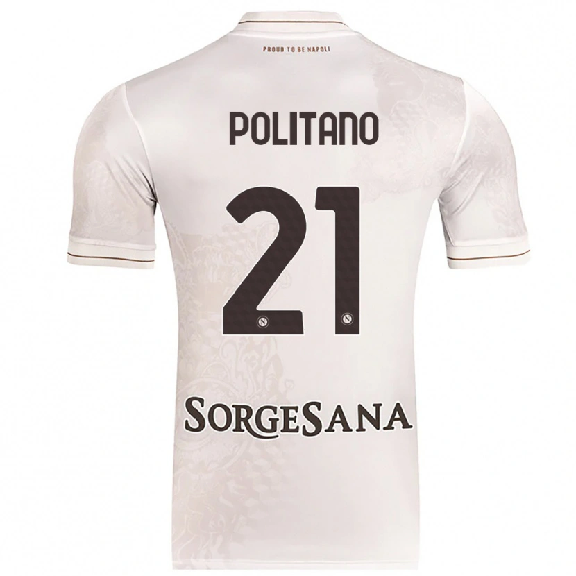 Danxen Women Matteo Politano #21 Champagne Brown Away Jersey 2025/26 T-Shirt