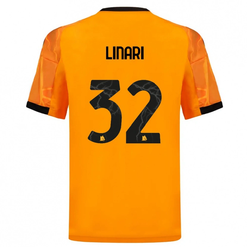 Danxen Women Elena Linari #32 Orange Black Away Jersey 2025/26 T-Shirt