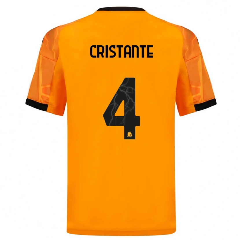 Danxen Women Bryan Cristante #4 Orange Black Away Jersey 2025/26 T-Shirt