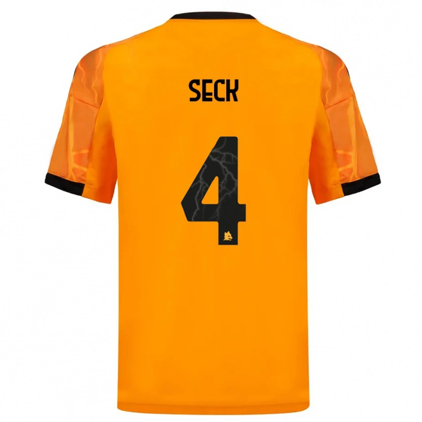 Danxen Women Mohamed Seck #4 Orange Black Away Jersey 2025/26 T-Shirt