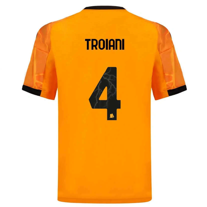 Danxen Women Nicolò Troiani #4 Orange Black Away Jersey 2025/26 T-Shirt