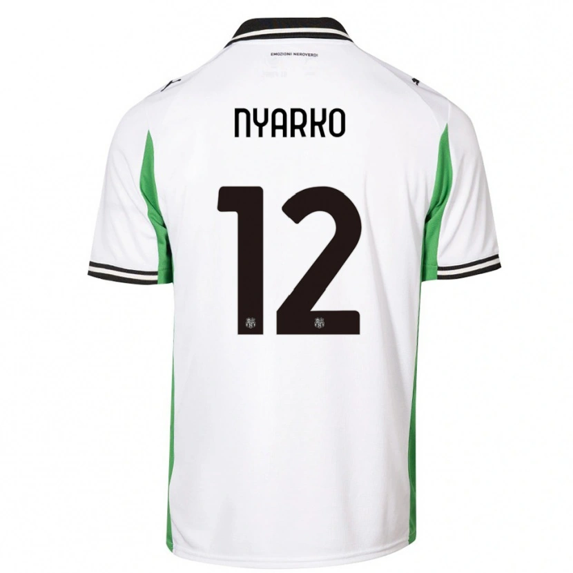 Danxen Women Lorenzo Nyarko #12 White Green Black Away Jersey 2025/26 T-Shirt