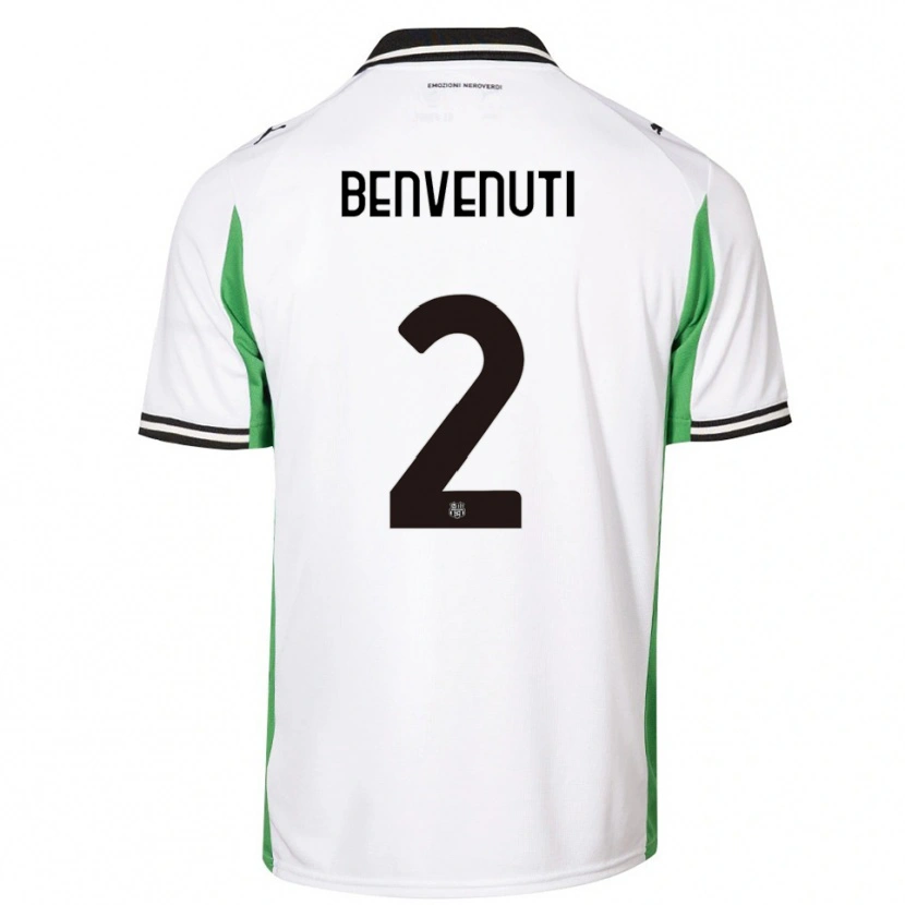 Danxen Women Giacomo Benvenuti #2 White Green Black Away Jersey 2025/26 T-Shirt