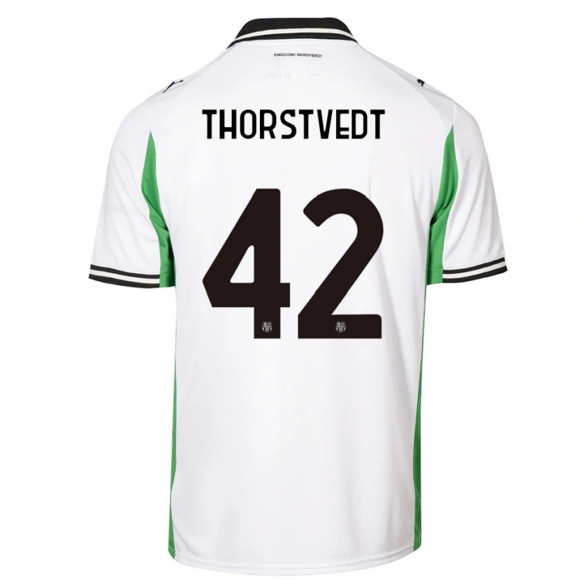 Danxen Women Kristian Thorstvedt #42 White Green Black Away Jersey 2025/26 T-Shirt