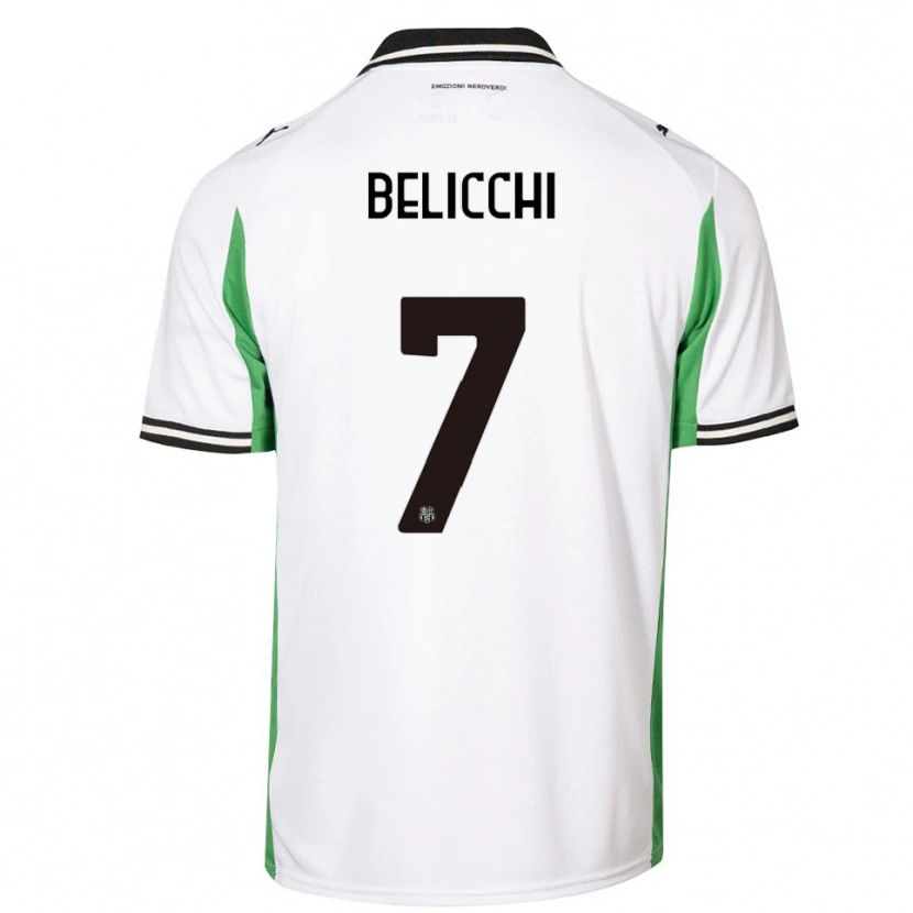 Danxen Women Gianmarco Belicchi #7 White Green Black Away Jersey 2025/26 T-Shirt