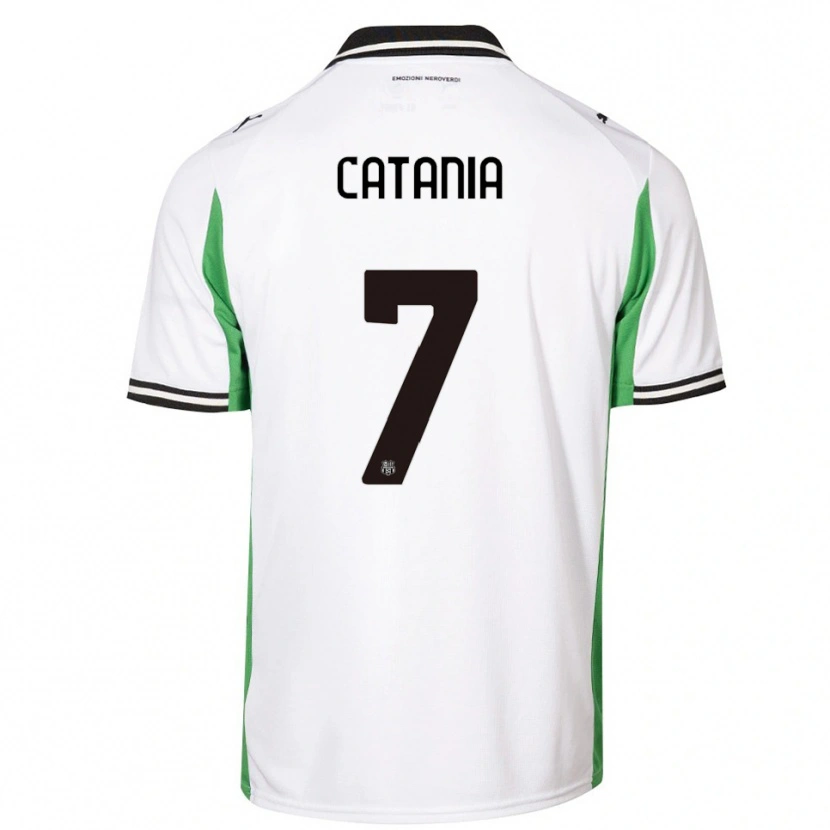 Danxen Women Nicolò Catania #7 White Green Black Away Jersey 2025/26 T-Shirt
