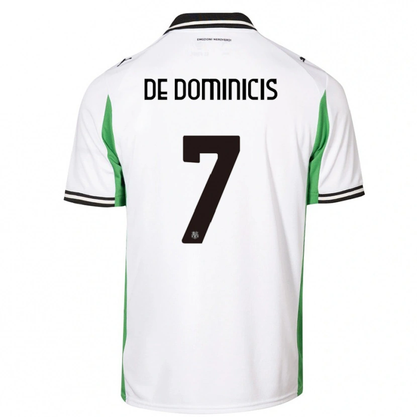 Danxen Women Diego De Dominicis #7 White Green Black Away Jersey 2025/26 T-Shirt