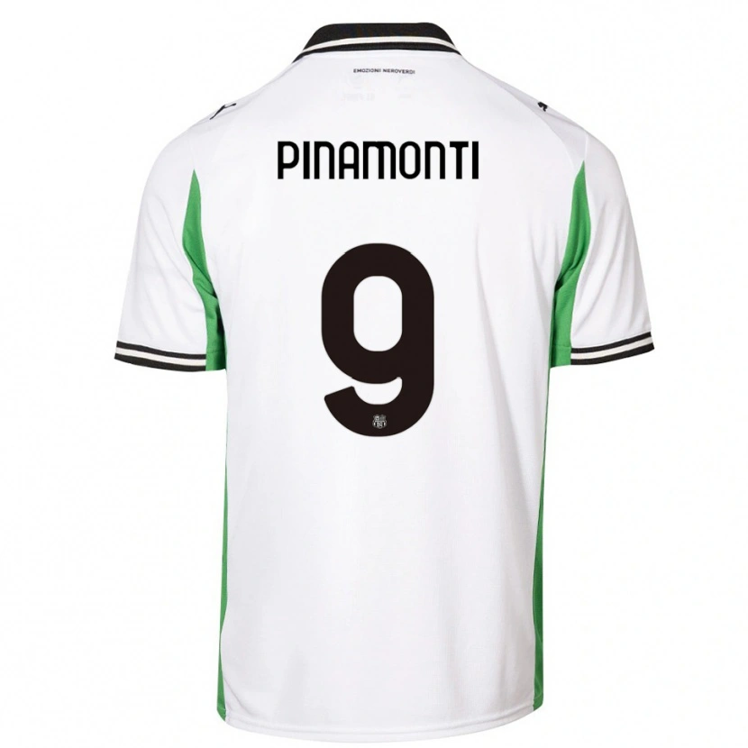 Danxen Women Andrea Pinamonti #9 White Green Black Away Jersey 2025/26 T-Shirt