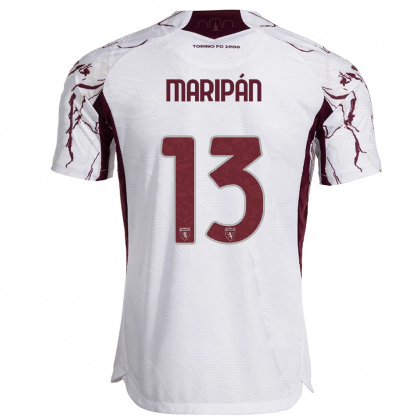 Danxen Women Guillermo Maripán #13 White Burgundy Away Jersey 2025/26 T-Shirt