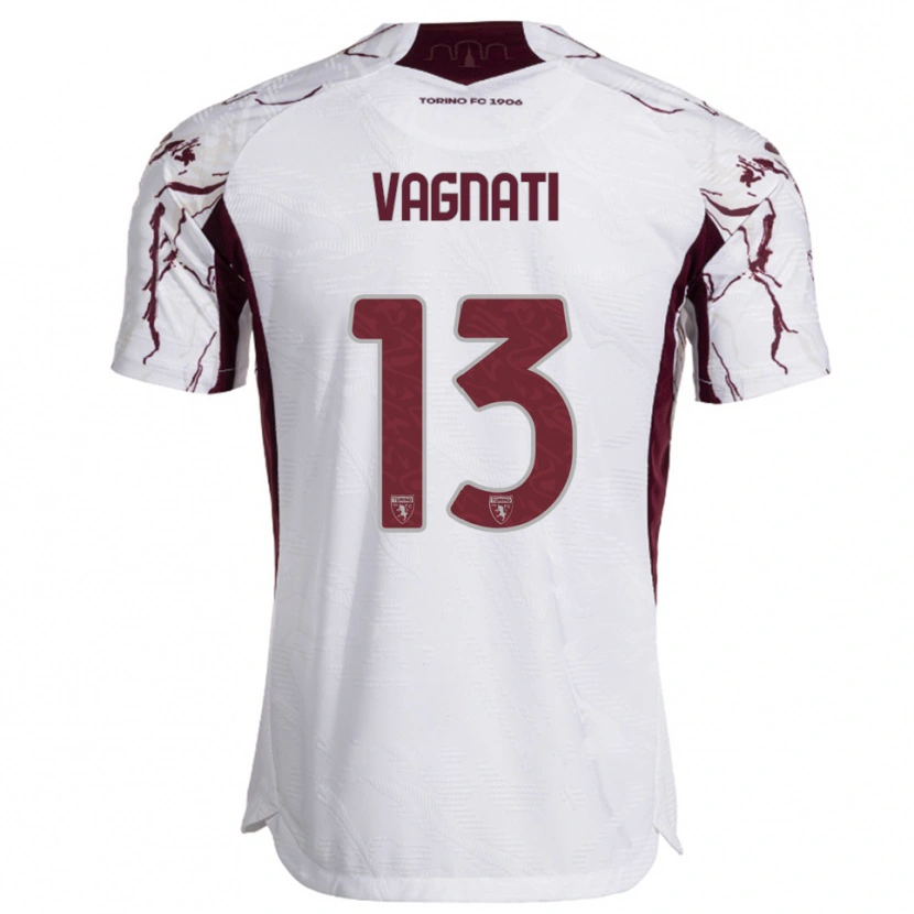 Danxen Women Manuel Vagnati #13 White Burgundy Away Jersey 2025/26 T-Shirt
