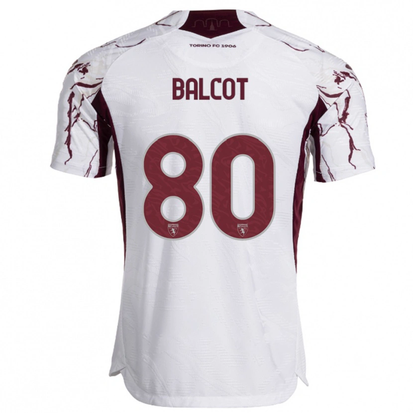 Danxen Women Côme Bianay Balcot #80 White Burgundy Away Jersey 2025/26 T-Shirt