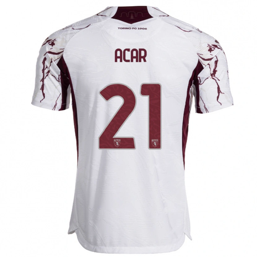 Danxen Women Emirhan Acar #21 White Burgundy Away Jersey 2025/26 T-Shirt