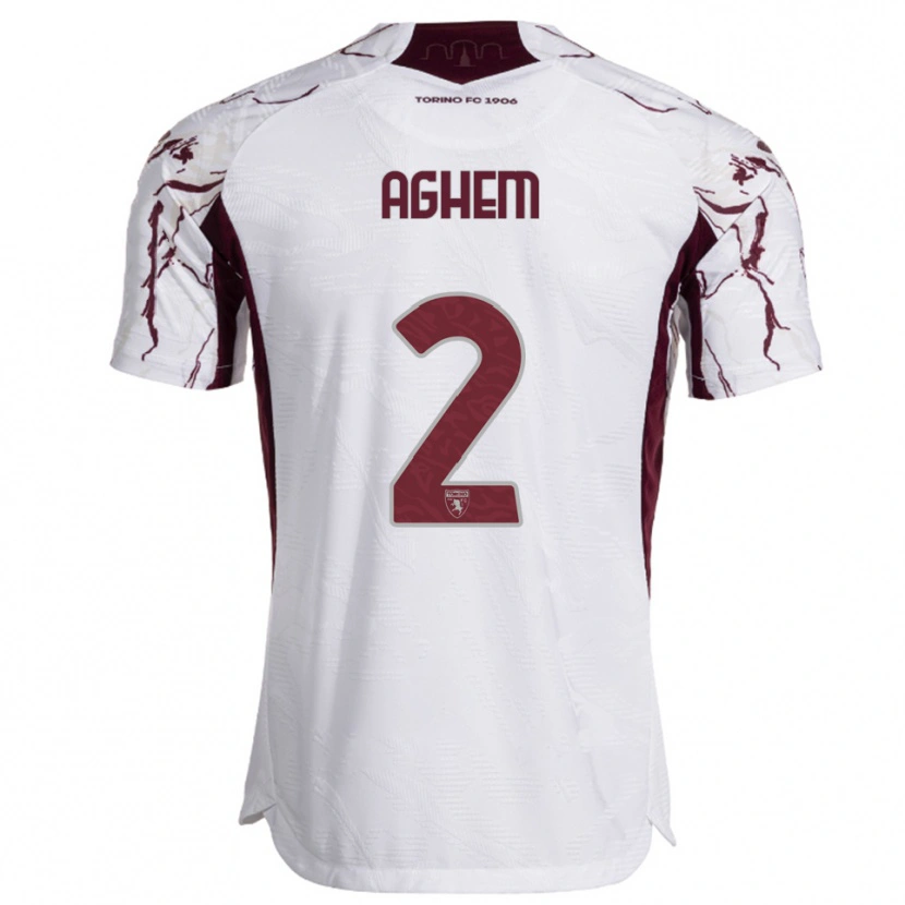 Danxen Women Brigitta Aghem #2 White Burgundy Away Jersey 2025/26 T-Shirt