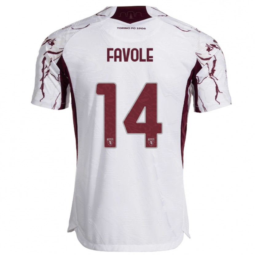 Danxen Women Annalisa Favole #14 White Burgundy Away Jersey 2025/26 T-Shirt