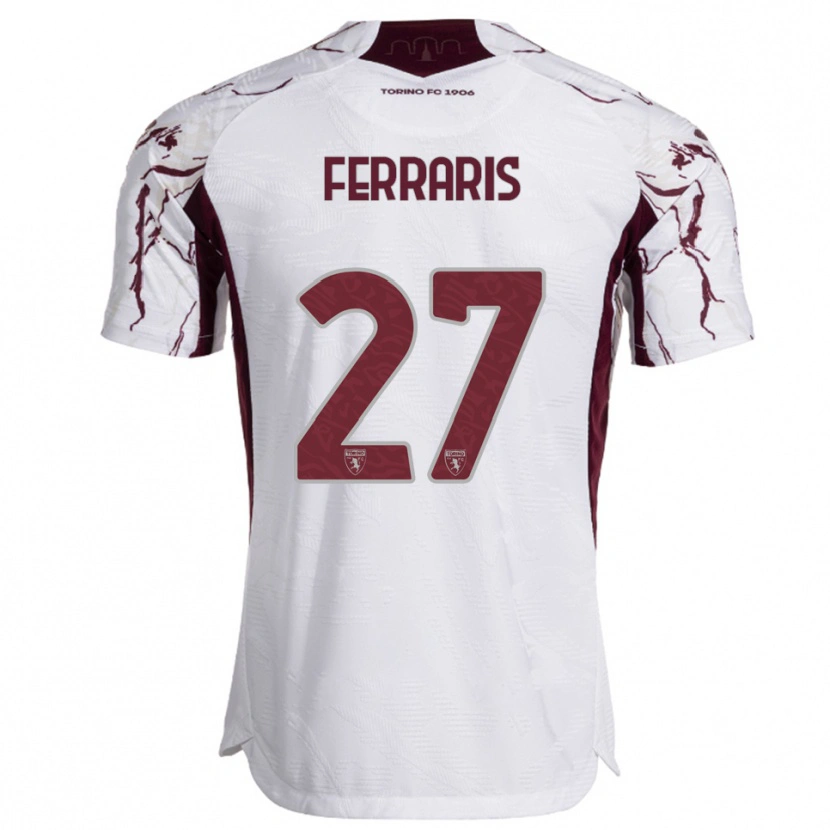 Danxen Women Lorenzo Ferraris #27 White Burgundy Away Jersey 2025/26 T-Shirt