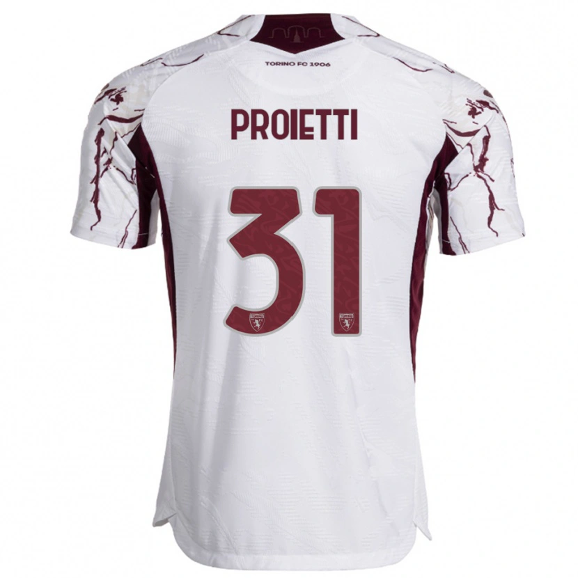 Danxen Women Riccardo Proietti #31 White Burgundy Away Jersey 2025/26 T-Shirt