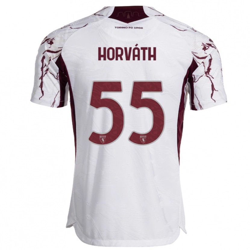 Danxen Women Krisztofer Horváth #55 White Burgundy Away Jersey 2025/26 T-Shirt