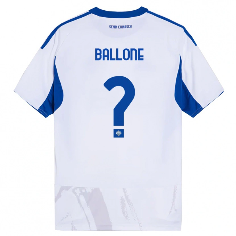 Danxen Women Andrea Ballone #0 White Blue Away Jersey 2025/26 T-Shirt