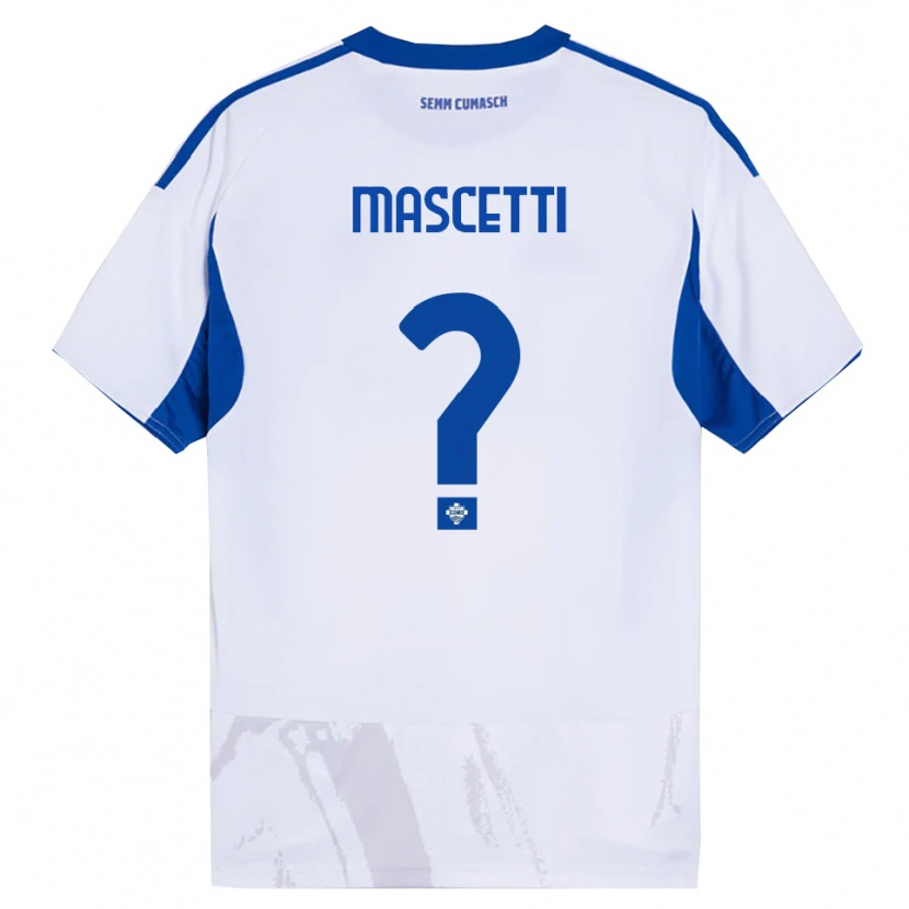Danxen Women Francesco Mascetti #0 White Blue Away Jersey 2025/26 T-Shirt