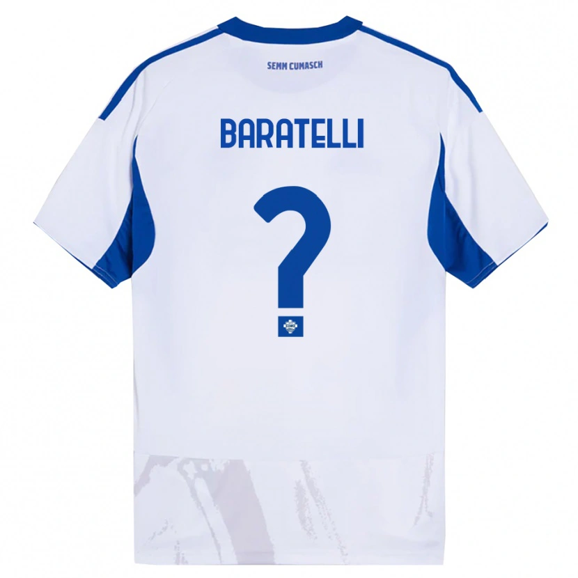 Danxen Women Mattia Baratelli #0 White Blue Away Jersey 2025/26 T-Shirt