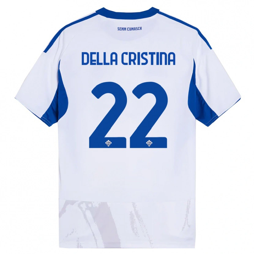 Danxen Women Stefano Della Cristina #22 White Blue Away Jersey 2025/26 T-Shirt
