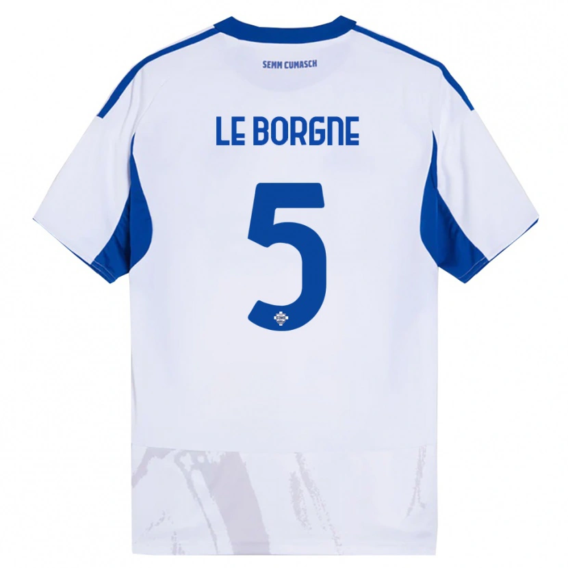 Danxen Women Andréa Le Borgne #5 White Blue Away Jersey 2025/26 T-Shirt