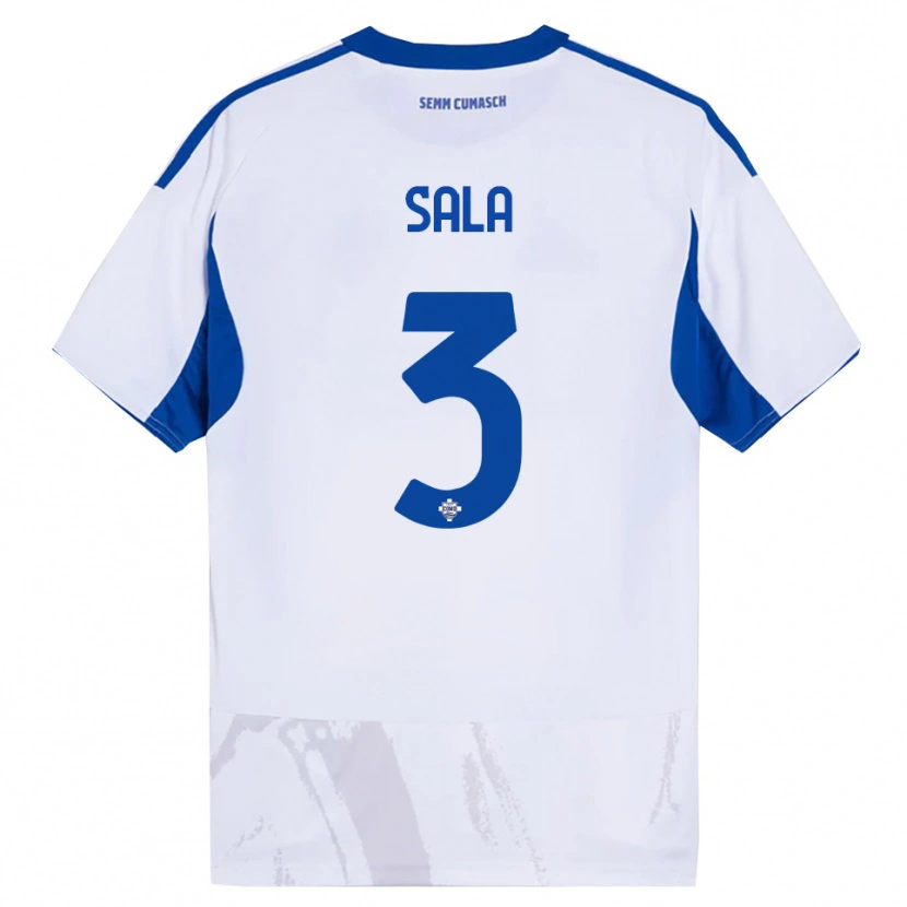 Danxen Women Marco Sala #3 White Blue Away Jersey 2025/26 T-Shirt