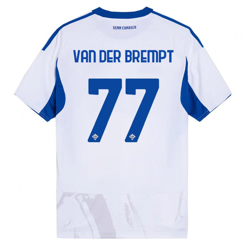 Danxen Women Ignace Van Der Brempt #77 White Blue Away Jersey 2025/26 T-Shirt