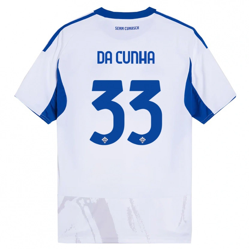 Danxen Women Lucas Da Cunha #33 White Blue Away Jersey 2025/26 T-Shirt