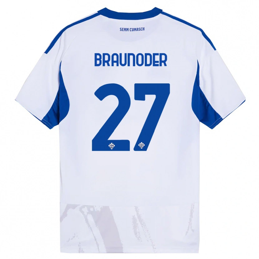 Danxen Women Matthias Braunöder #27 White Blue Away Jersey 2025/26 T-Shirt
