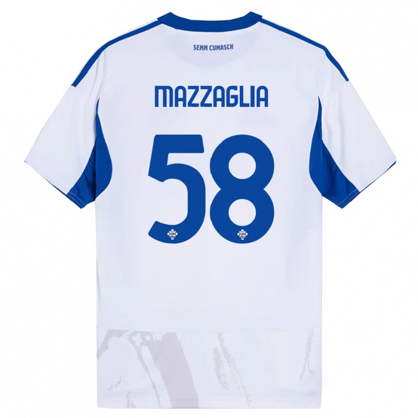 Danxen Women Giuseppe Mazzaglia #58 White Blue Away Jersey 2025/26 T-Shirt