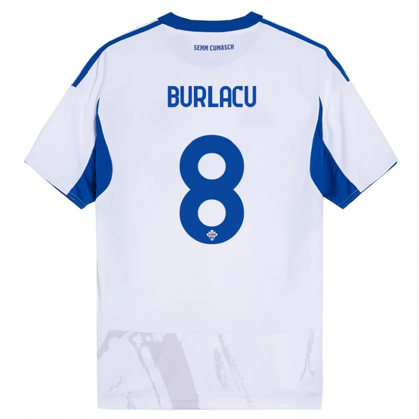 Danxen Women Sebastian Burlacu #8 White Blue Away Jersey 2025/26 T-Shirt