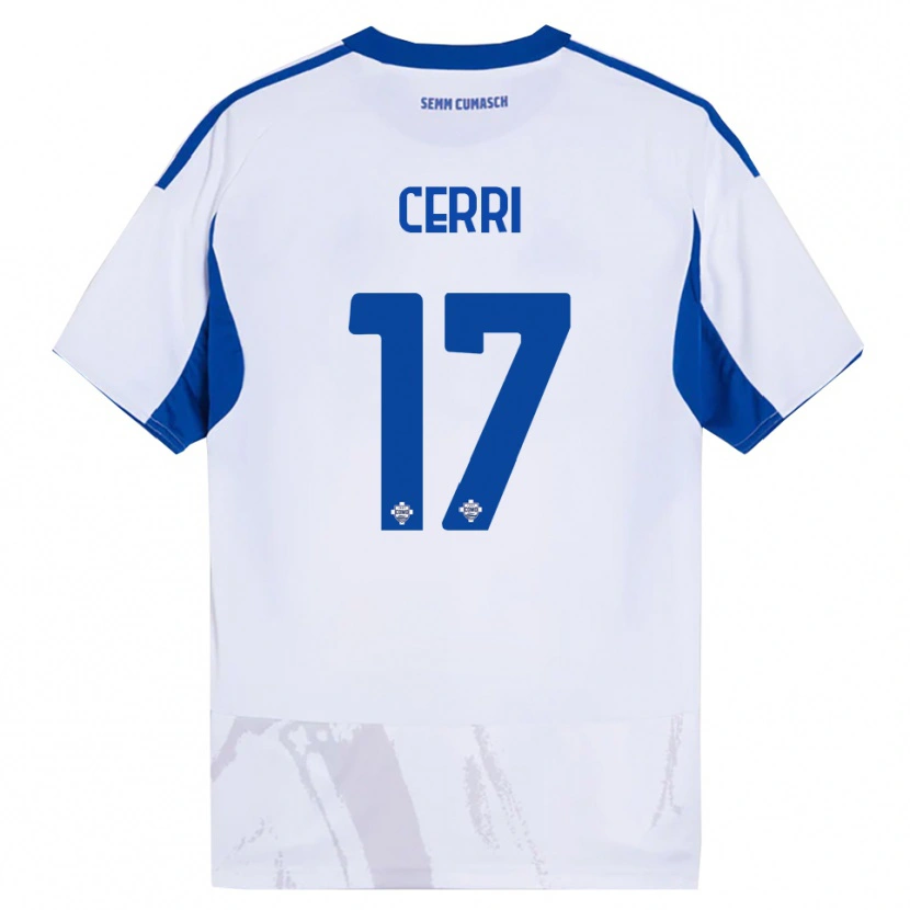 Danxen Women Alberto Cerri #17 White Blue Away Jersey 2025/26 T-Shirt